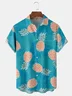 Fruit Pineapple Chest Pocket Short Sleeve Hawaiian Shirt