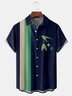 Mid Century Pattern Chest Pocket Short Sleeve Bowling Shirt