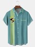 Mid Century Pattern Chest Pocket Short Sleeve Bowling Shirt