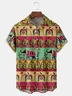 Ethnic Pattern Chest Pocket Short Sleeve Hawaiian Shirt