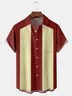 Color Block Chest Pocket Short Sleeve Hawaiian Shirt