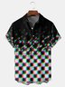 Geometric Check Chest Pocket Short Sleeve Casual Shirt