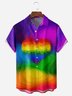 LGBT Color Heart Chest Pocket Short Sleeve Casual Shirt