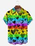LGBT Color Heart Chest Pocket Short Sleeve Casual Shirt
