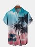 Coconut Tree Chest Pocket Short Sleeve Hawaiian Shirt