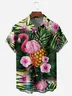 Flamingo Chest Pocket Short Sleeve Hawaiian Shirt