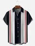 Color Block Chest Pocket Short Sleeve Bowling Shirt