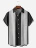 3D Geometry Chest Pocket Short Sleeve Bowling Shirt