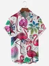 Flamingo Chest Pocket Short Sleeve Hawaiian Shirt