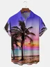 Palm Tree Chest Pocket Short Sleeve Hawaiian Shirt