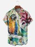 Parrots Chest Pocket Short Sleeve Hawaiian Shirt