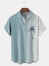 Coconut Tree Chest Pocket Short Sleeve Hawaiian Shirt