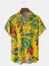 Tropical Plant Chest Pocket Short Sleeve Hawaiian Shirt