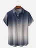 Gradient Color Chest Pocket Short Sleeve Casual Shirt