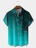 Gradient Water Chest Pocket Short Sleeve Casual Shirt