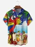 Parrot Chest Pocket Short Sleeve Hawaiian Shirt