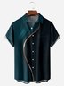 Gradient Color Chest Pocket Short Sleeve Casual Shirt