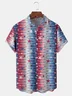 American Flag Striped Chest Pocket Short Sleeve Casual Shirt