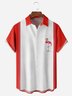 Flamingo Chest Pocket Short Sleeve Bowling Shirt