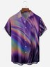 Gradient Color Chest Pocket Short Sleeve Casual Shirt