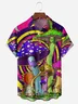 Hippie Mushroom Chest Pocket Short Sleeve Casual Shirt
