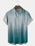 Geometric Stripe Chest Pocket Short Sleeve Casual Shirt
