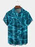 Geometric Seawater Chest Pocket Short Sleeve Hawaiian Shirt