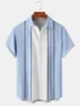 Hardaddy Mens Striped Front Buttons Soft Breathable Chest Pocket Casual Vintage Bowling Shirt