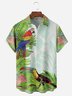 Parrots Chest Pocket Short Sleeve Hawaiian Shirt