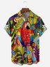 Parrot Chest Pocket Short Sleeve Hawaiian Shirt