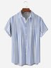 Geometric Stripe Chest Pocket Short Sleeves Casual Shirt