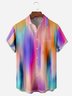 Gradient Color Chest Pocket Short Sleeve Casual Shirt
