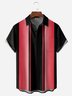 Gradient Color Block Chest Pocket Short Sleeve Bowling Shirt