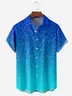 Geometric Ripple Chest Pocket Short Sleeves Casual Shirt
