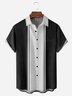 Striped Chest Pocket Short Sleeve Bowling Shirt