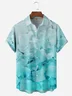 Cool Cube Chest Pocket Ice Pattern Short Sleeve Hawaiian Shirt