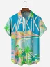 Coconut Tree Chest Pocket Short Sleeve Hawaiian Shirt