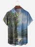 Palm Tree Chest Pocket Short Sleeve Hawaiian Shirt