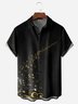 Music Notes Chest Pocket Short Sleeve Casual Shirt