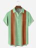 Color Block Chest Pocket Short Sleeve Bowling Shirt