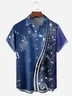 Music Notes Chest Pocket Short Sleeve Casual Shirt