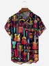 Music Notes Chest Pocket Short Sleeve Casual Shirt