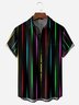 Color Striped Chest Pocket Short Sleeve Casual Shirt