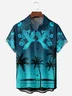 Palm Tree Chest Pocket Short Sleeve Hawaiian Shirt