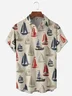 Sailboat Chest Pocket Short Sleeve Hawaiian Shirt