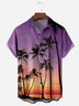Palm Leaf Chest Pocket Short Sleeve Hawaiian Shirt
