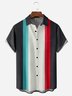 Color Block Chest Pocket Short Sleeve Bowling Shirt