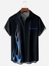Flame Chest Pocket Short Sleeve Casual Shirt