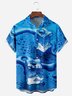 Cool Cube Chest Pocket Ice Pattern Short Sleeve Hawaiian Shirt