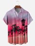 Coconut Tree Chest Pocket Short Sleeve Hawaiian Shirt